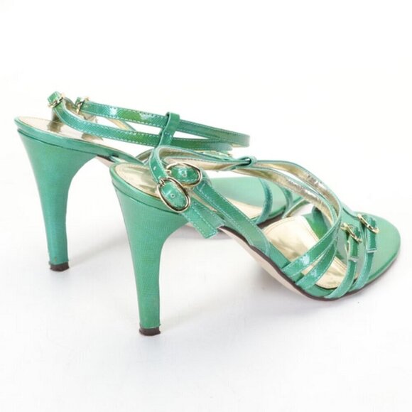 Enzo Angiolini Earutle Turquoise & Green Heels Strappy with Box - Picture 2 of 4